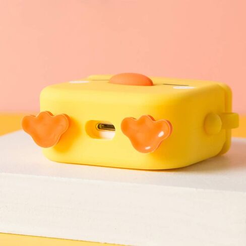 LUVI for AirPods Pro Case Cute Cartoon Lovely Duck Chicken Soft Rubber Silicone Flexible 3D Cover with Hand Strap Support Wireless Charging Luxury Fashion Skin for AirPods Pro 2019 Yellow in Saudi Arabia