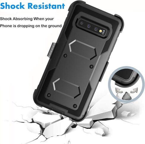 Lothartech for LG V60 ThinQ Phone Case Tempered Glass Screen Protector, Heavy Duty Armor Protective Shock Absorption Belt Swivel Clip Holster Cover Black in Saudi Arabia