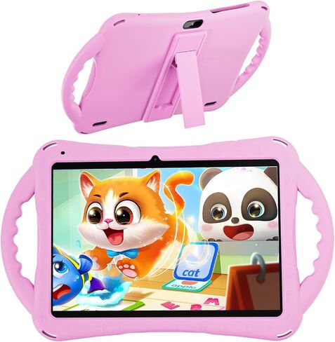 SGIN 10 Inch Kids Tablet with Case, 2GB RAM 64GB ROM Android 12 Tablet for Kids, 1280 * 800 IPS, 5000mAh, 2+5MP Camera, 2.4/5G WiFi(Pink) in Kuwait