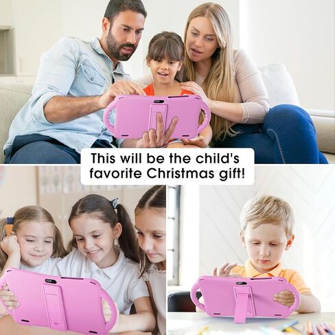 SGIN 10 Inch Kids Tablet with Case, 2GB RAM 64GB ROM Android 12 Tablet for Kids, 1280 * 800 IPS, 5000mAh, 2+5MP Camera, 2.4/5G WiFi(Pink) in Kuwait