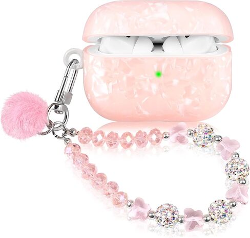 حافظة لطيفة لجهاز Airpod Pro مع غطاء بناتي بحبل لؤلؤي متوافق مع AirPods Pro الجيل الأول (2019) غلاف للنساء in Kuwait
