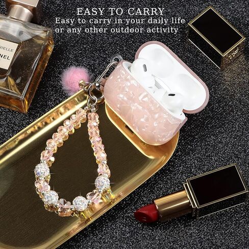 حافظة لطيفة لجهاز Airpod Pro مع غطاء بناتي بحبل لؤلؤي متوافق مع AirPods Pro الجيل الأول (2019) غلاف للنساء in Kuwait