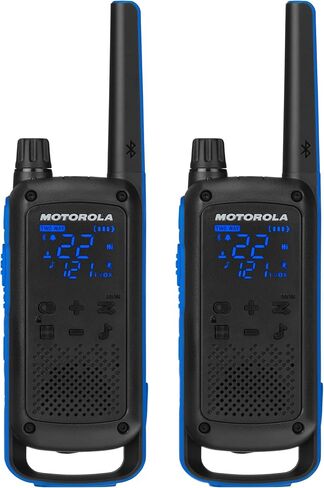 Motorola Solutions، Portable FRS، T802، Talkabout، أجهزة راديو ثنائية الاتجاه، الاستعداد للطوارئ، قابلة لإعادة الشحن، 22 قناة، 35 ميل، أسود وأزرق، عبوتان in Saudi Arabia