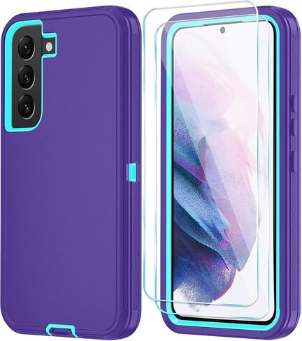 ONOLA for Samsung Galaxy S21 Case with HD Screen Protector, for Samsung S21 Phone Case, [3 in 1] Heavy Duty Phone Case for Galaxy S21 6.2",PurpleSkyblue in Saudi Arabia