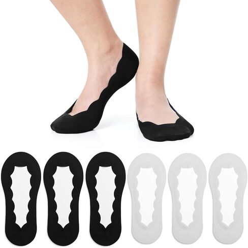 No Show Socks for Women 6 Pairs, Ultra Low Cut Liner Socks Non-Slip and Breathable in Saudi Arabia