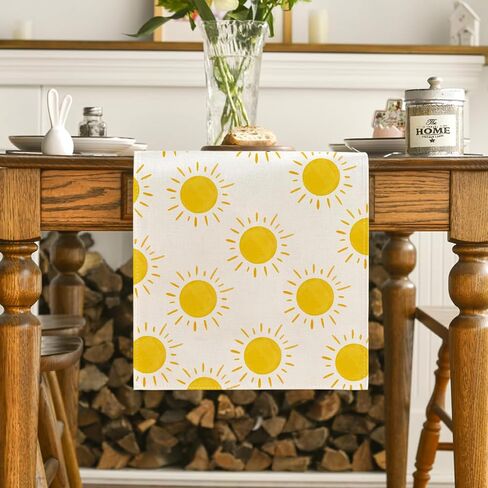 Summer Table Runner First Trip Around The Sun Decorations Here Comes The Son Baby Shower Decor Yellow Sunshine Sun Table Cover Summer Decorations for Home Party in Kuwait