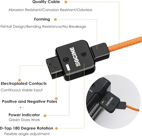 كابل طاقة BMPCC 4k/6k Pro إلى D-Tap قابل للدوران متوافق مع كاميرا سينما Blackmagic Pocket وبطارية تثبيت ذهبية على شكل V، قابس D-Tap(P-Tap) إلى Weipu SF6 2 Pin Female Plug in Kuwait