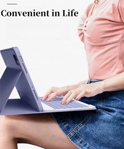 AnMengXinLing Keyboard Case for iPad Pro 13 Inch (M4) 2024,Magnetic Detachable Keyboard Case with Upper Pencil Holder Support Pencil Charging for iPad 13" Pro 2024 (M4), Blue in Saudi Arabia