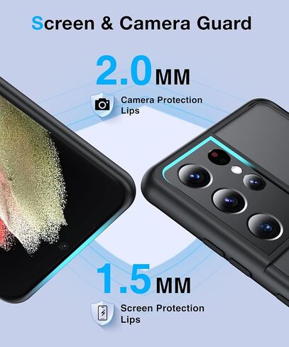 FNDMIL[NO.1 Magnetic for Samsung Galaxy S21 Ultra Case with MagSafe[Military Grade Drop Tested][Translucent Matte][Anti-Fingerprint] Soft Silicone Bumper for Samsung Galaxy S21 Ultra Phone Case,Black in Saudi Arabia