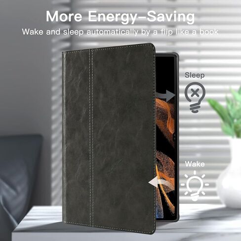 Gexmil Genuine Leather Case for Samsung Galaxy Tab S6 Lite 10.4 Inch with Pencil Holder,Shockproof Protective Adjustable Kickstand Smart Premium Folio Flip Tablet Cover, Yellow Brown in Kuwait