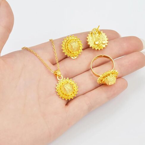 مجموعة المجوهرات الإثيوبية للنساء مجموعة المجوهرات الإريترية الإثيوبية للنساء الإثيوبية مجموعات مجوهرات صغيرة الحجم قلادة أقراط الطوق للنساء أفريقيا هدايا حفلات الزفاف in Kuwait