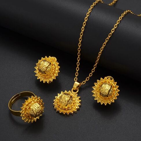 مجموعة المجوهرات الإثيوبية للنساء مجموعة المجوهرات الإريترية الإثيوبية للنساء الإثيوبية مجموعات مجوهرات صغيرة الحجم قلادة أقراط الطوق للنساء أفريقيا هدايا حفلات الزفاف in Kuwait