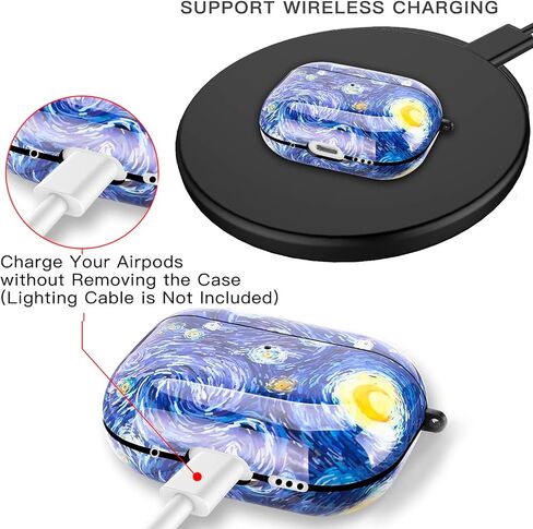 Compatible with AirPods Pro 2nd/1st Generation Case Cover Blue Sky Soft TPU Protective Case AirPod Pro Cover Skin for AirPod Pro 2022 2019 2nd/1st Generation with Keychain - Starry Sky in Saudi Arabia