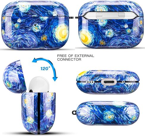 Compatible with AirPods Pro 2nd/1st Generation Case Cover Blue Sky Soft TPU Protective Case AirPod Pro Cover Skin for AirPod Pro 2022 2019 2nd/1st Generation with Keychain - Starry Sky in Saudi Arabia