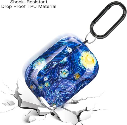 Compatible with AirPods Pro 2nd/1st Generation Case Cover Blue Sky Soft TPU Protective Case AirPod Pro Cover Skin for AirPod Pro 2022 2019 2nd/1st Generation with Keychain - Starry Sky in Saudi Arabia