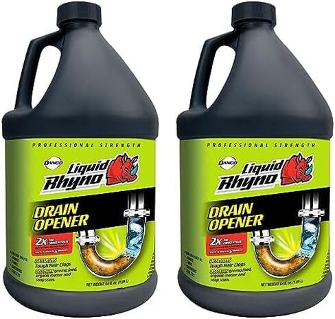 رينو السائل 62 أوقية. فتاحة الصرف، مزيل انسداد الشعر المركز 2X للحوض أو حوض الاستحمام أو مصارف الدش، قوة احترافية سريعة المفعول تزيل المصارف بطيئة التدفق، آمنة لجميع أنابيب الصرف، 4 علاجات in Kuwait