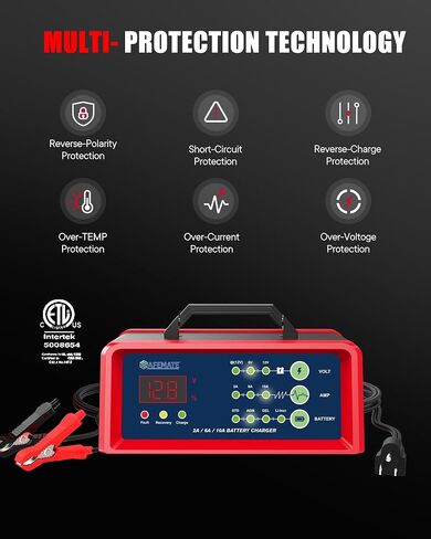 2A/5A Car Battery Charger, 6V/12V Smart Fully Automatic Charger, with Winter Mode, for Car Truck Motorcycle Lawn Mower Boat Marine Lead Acid Batteries in Saudi Arabia