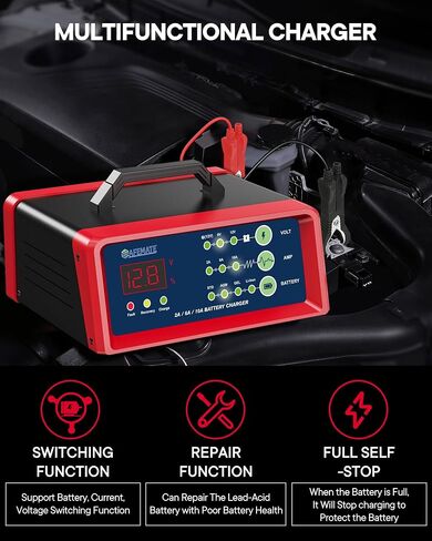 2A/5A Car Battery Charger, 6V/12V Smart Fully Automatic Charger, with Winter Mode, for Car Truck Motorcycle Lawn Mower Boat Marine Lead Acid Batteries in Saudi Arabia