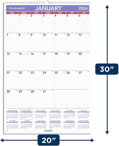 AT-A-GLANCE 2025 Wall Calendar, 20" x 30", Extra Large (PM42825) in Saudi Arabia
