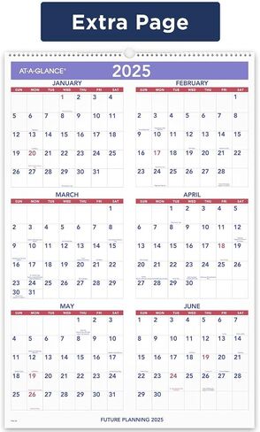AT-A-GLANCE 2025 Wall Calendar, 20" x 30", Extra Large (PM42825) in Saudi Arabia
