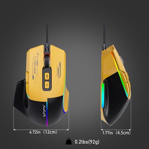 ماوس كمبيوتر سلكي USB مزود بـ 7 أزرار قابلة للبرمجة، ونقطة لكل بوصة قابلة للتعديل حتى 7200، وقبضة مريحة مع إضاءة LED in Kuwait