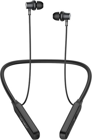 Wireless Earbuds Neckband，V5.2 with Microphone, 35 Hours Playtime, in-Ear Neckband Bluetooth Earbuds，IPX7 sweatproof deep bass is Used for Music Phone Sports. (Black) in Saudi Arabia