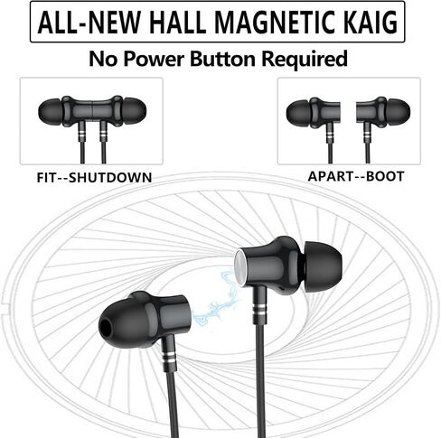 Wireless Earbuds Neckband，V5.2 with Microphone, 35 Hours Playtime, in-Ear Neckband Bluetooth Earbuds，IPX7 sweatproof deep bass is Used for Music Phone Sports. (Black) in Saudi Arabia