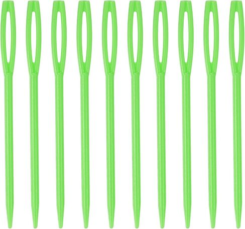 HARFINGTON 200pcs Plastic Sewing Needles, 7cm Length Large Eye Blunt Needles Learning Needles for Sewing Handmade Crafts DIY Notions Stitching, Blue in Saudi Arabia