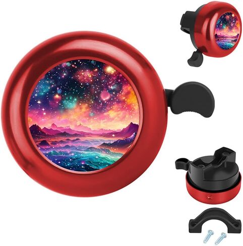 MZELQ Bicycle Bell Cute Clear Sound Adjustable Size Aluminum Bike Accessories Bell Ring for Girls Women Kids Adults, Black(Glitter Pattern) in Saudi Arabia