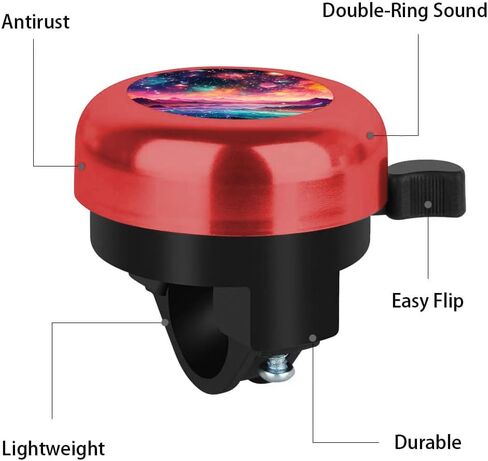 MZELQ Bicycle Bell Cute Clear Sound Adjustable Size Aluminum Bike Accessories Bell Ring for Girls Women Kids Adults, Black(Glitter Pattern) in Saudi Arabia