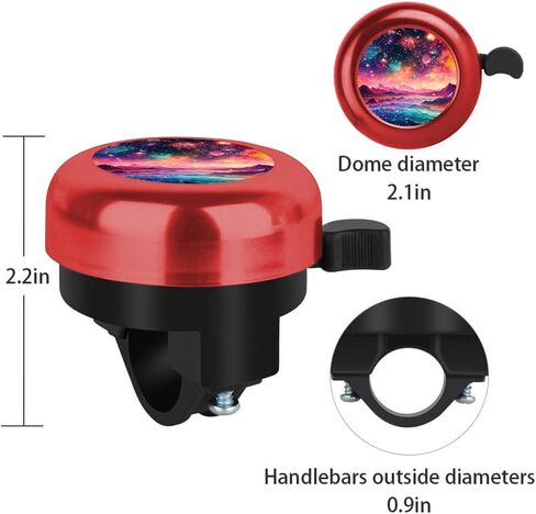 MZELQ Bicycle Bell Cute Clear Sound Adjustable Size Aluminum Bike Accessories Bell Ring for Girls Women Kids Adults, Black(Glitter Pattern) in Saudi Arabia