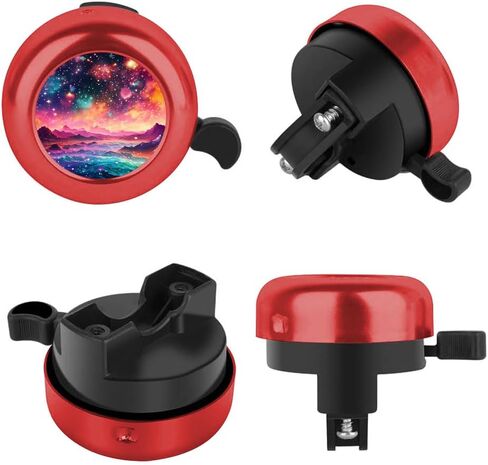 MZELQ Bicycle Bell Cute Clear Sound Adjustable Size Aluminum Bike Accessories Bell Ring for Girls Women Kids Adults, Black(Glitter Pattern) in Saudi Arabia
