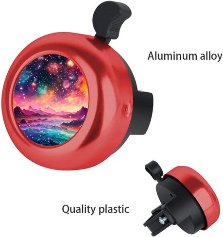 MZELQ Bicycle Bell Cute Clear Sound Adjustable Size Aluminum Bike Accessories Bell Ring for Girls Women Kids Adults, Black(Glitter Pattern) in Saudi Arabia