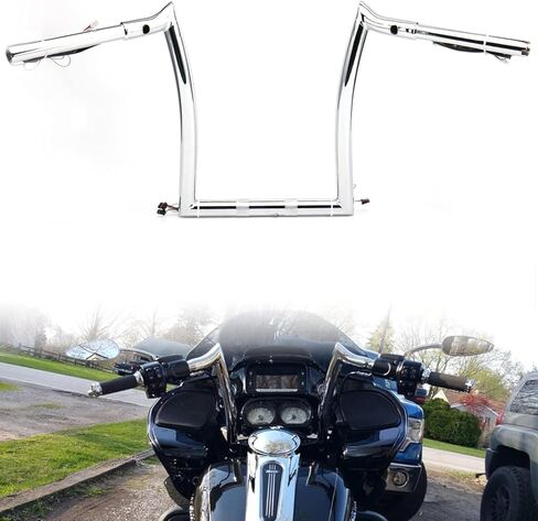 TIGERSGATE Black Pre-wired 14" Rise Road Glide Meathook Monkey Bars 1 1/4" Ape Hanger Handlebars Designed for 2016-up Harley Road Glide Models in Saudi Arabia