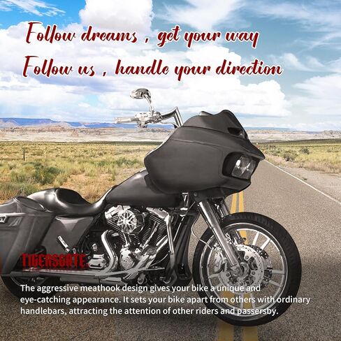 TIGERSGATE Black Pre-wired 14" Rise Road Glide Meathook Monkey Bars 1 1/4" Ape Hanger Handlebars Designed for 2016-up Harley Road Glide Models in Saudi Arabia