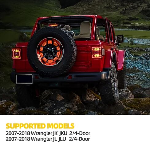 OFFROAD GAMERS Spare Tire Brake Light for Wrangler Third Brake Light Red LED Wheel Light Rear Lights Compatible With 2007-2018 Wrangler JK/JKU & 2018+ Wrangler JL/JLU in Kuwait