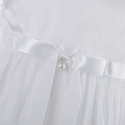 NIMBLE Baby Girls Baptism Christening Elegant Meshed Lace Gown for 0-12 Months in Kuwait