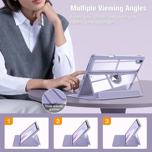 Fintie Clear Case for iPad Air 11-inch M2 (2024), iPad Air 5th Generation (2022) / iPad Air 4th Gen 10.9 Inch - Multiple Angles Viewing Shockproof Cover with Pencil Holder, Starlight in Saudi Arabia