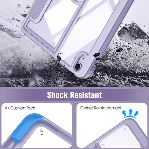 Fintie Clear Case for iPad Air 11-inch M2 (2024), iPad Air 5th Generation (2022) / iPad Air 4th Gen 10.9 Inch - Multiple Angles Viewing Shockproof Cover with Pencil Holder, Starlight in Saudi Arabia