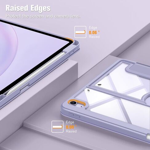 Fintie Clear Case for iPad Air 11-inch M2 (2024), iPad Air 5th Generation (2022) / iPad Air 4th Gen 10.9 Inch - Multiple Angles Viewing Shockproof Cover with Pencil Holder, Starlight in Saudi Arabia