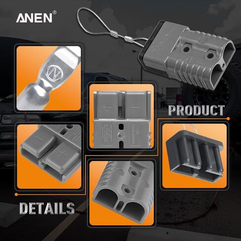 ANEN 2-4 Gauge Wire Connectors, 175A Wire Harness Plug Kit，12V to 36V Battery Quick Connect Disconnect Set for Car Bike ATV Winches Lifts Motors More, Pack of 2, Red in Saudi Arabia