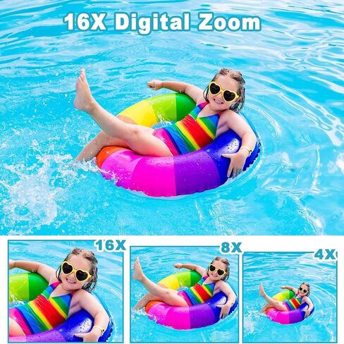 Waterproof Digital Camera, Underwater Camera with 32GB Card(Installed), 4K FHD 48MP Dual-Screen Selfie Under Water Camera for Photography, 10FT Waterproof Camera for Snorkeling, Surfing, Rafting in Kuwait