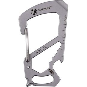 مشبك سلسلة مفاتيح TACRAY مدمج، حامل مفاتيح EDC من التيتانيوم، خطاف سلسلة مفاتيح مضاد للفقد، سلسلة مفاتيح فتاحة زجاجات متعددة الأدوات، مشبك حقيبة ظهر سريع التحرير in Kuwait