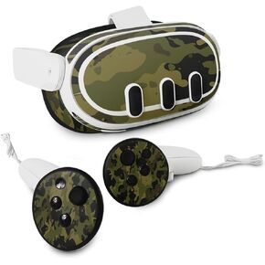 MightySkins Skin Compatible with Meta Quest 3 - Green Camouflage | Protective, Durable, and Unique Vinyl Decal wrap Cover | Easy to Apply, Remove, and Change Style