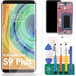 Original for Samsung Galaxy S9 Plus LCD Screen Replacement for Samsung SM-G965U Screen Replacement Display for Samsung S9 Plus Touch Screen Digitizer Assembly with Frame G965 Purple