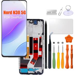 Replacement for OnePlus Nord N30 5G LCD Screen with Frame for One Plus N30 CPH2513 CPH2515 LCD Touch Screen Display Panel Digitizer Assembly with Repair kit(with Frame)