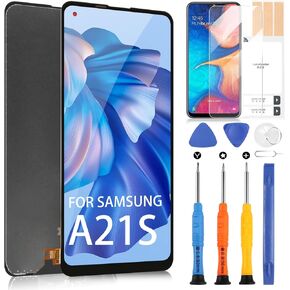 Screen Replacement for Samsung Galaxy A21S 2020 LCD Display A217 Digitizer SM-A217F/DS A217F A217M 6.5 inch Touch Screen Full Assembly with Repair Tools