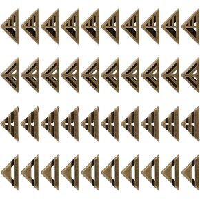 17mm Metal Book Corners, 200 Pcs Small Book Corner Protector Iron Corner Triangle Decorative Trim Vintage Album Corners for Scrapbooking Menus,Bronze