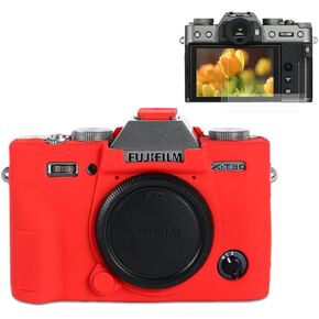 Pocoukate Case for Fujifilm Fuji XT30 / XT30 II Camera, Soft Silicone Protective Cover Skin with Screen Protector Accessories for Fuji XT30 / XT30 II Camera Bag (Black)