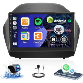 SIXTOP [8-Core 2+64G] Android Car Stereo for Hyundai Tucson IX35 2010-2015 with Carplay Android Auto 59 Theme 10.1 inch Touch Screen Bluetooth 5.0 FM/RDS Network Radio DSP 32EQ AI Voice GPS